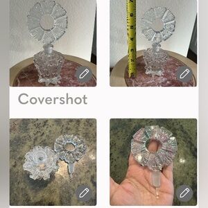 Vintage sunburst crystal perfume bottle and dauber